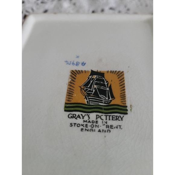 Antique Stoke on Trent England Gray's Pottery Hunting Scene Cigarette Box - Picture 5 of 5